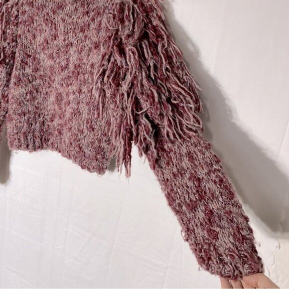 Vintage Gil Aimbez Static Avant Garde Handmade Burgundy Shaggy Sleeve Sweater S - Picture 12 of 15
